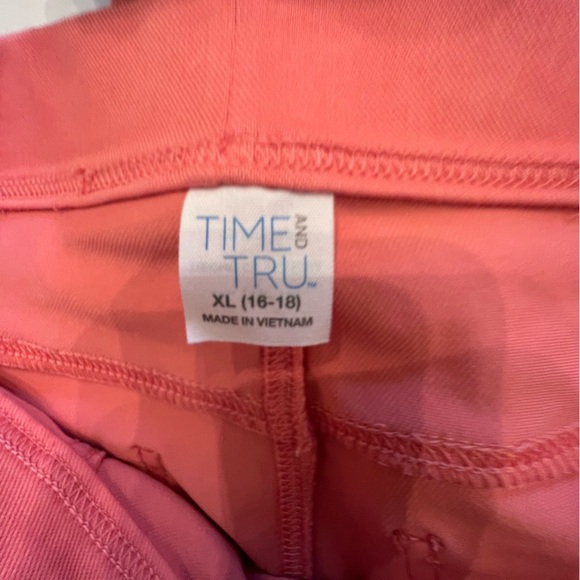 TIME AND TRU PULL ON SALMON COLORED SIZE XL (16-18) PANTS SOFT JEAN-LIKE FABRIC - Picture 11 of 14